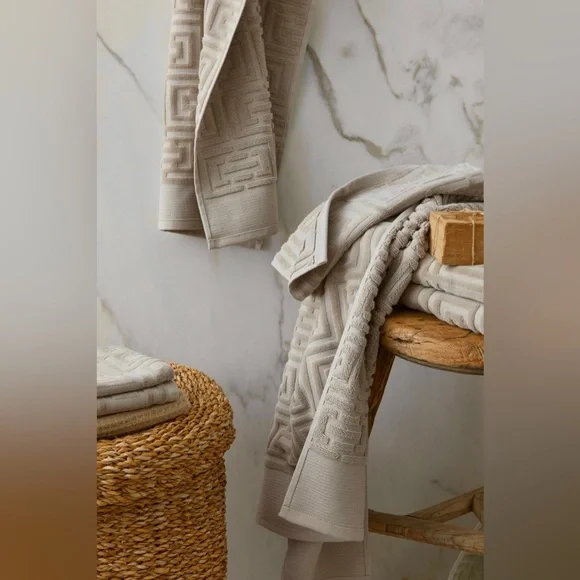 H&M Home 3-Pack Washcloths Organic Cotton Jacquard-Weave Taupe Size 12x12” NWT - Picture 9 of 9